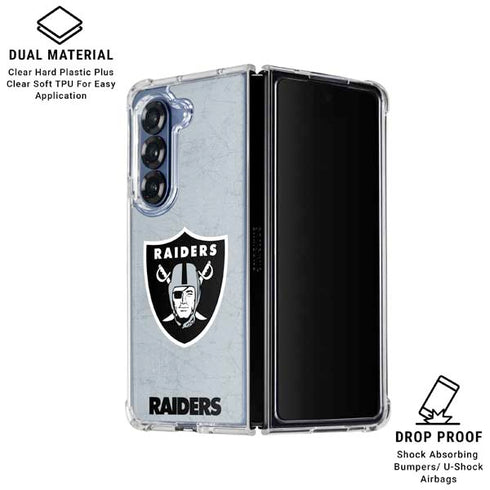 NFL Las Vegas Raiders - Alternate Distressed Galaxy Z Fold6 Clear Case