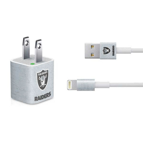 NFL Las Vegas Raiders - Alternate Distressed iPhone Charger (5W USB) Skin