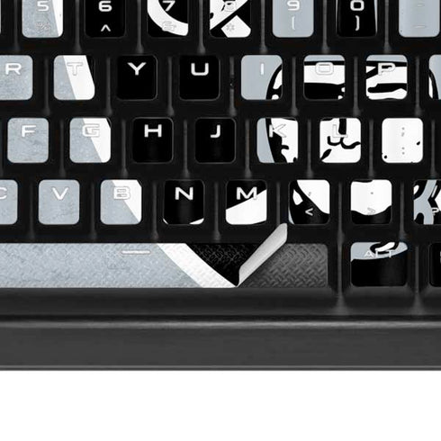 NFL Las Vegas Raiders - Alternate Distressed K95 RGB PLATINUM Mechanical Gaming Keyboard Skin