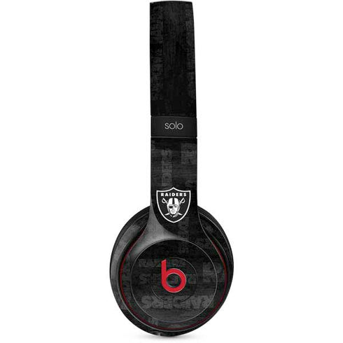 NFL Las Vegas Raiders Black & White Beats Solo 3 Wireless Skin