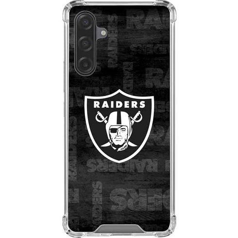 NFL Las Vegas Raiders Black & White Galaxy A17 Clear Case