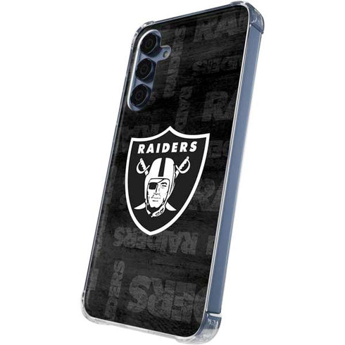 NFL Las Vegas Raiders Black & White Galaxy A35 5G Clear Case