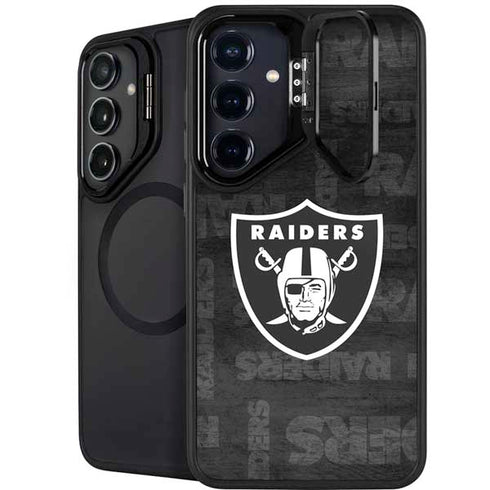 NFL Las Vegas Raiders Black & White Galaxy S24 Kickstand Case
