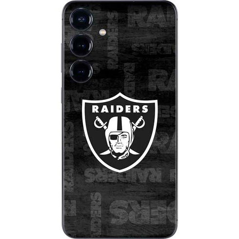 NFL Las Vegas Raiders Black & White Galaxy S25 Plus Skin
