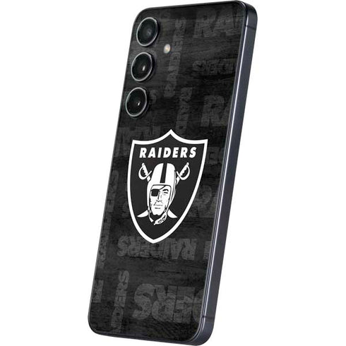 NFL Las Vegas Raiders Black & White Galaxy S25 Plus Skin