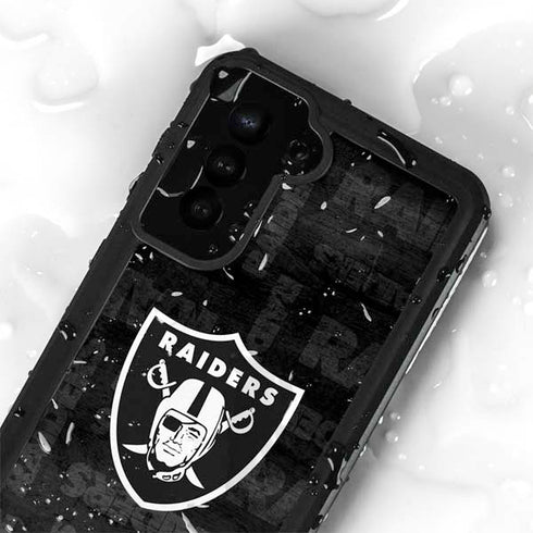 NFL Las Vegas Raiders Black & White Galaxy S24 Plus Waterproof Case