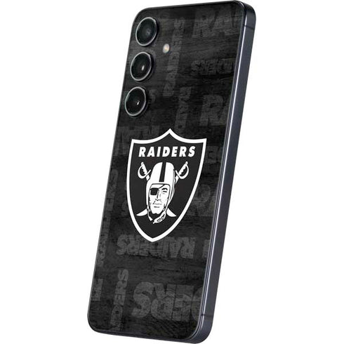 NFL Las Vegas Raiders Black & White Galaxy S25 Skin