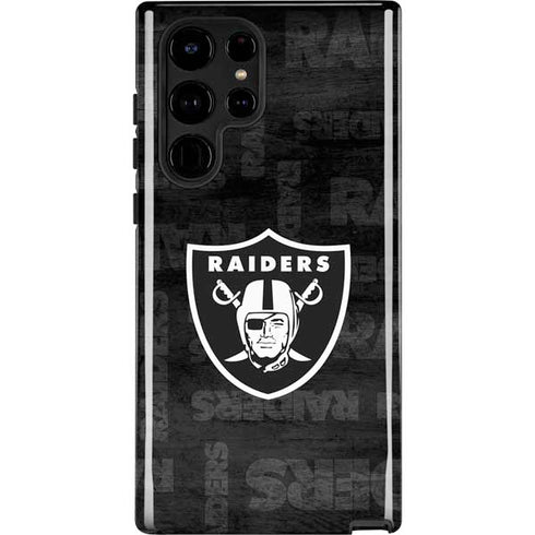 NFL Las Vegas Raiders Black & White Galaxy S25 Ultra Impact Case