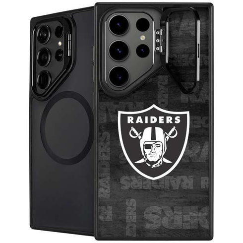 NFL Las Vegas Raiders Black & White Galaxy S25 Ultra Kickstand Case