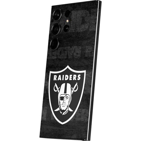 NFL Las Vegas Raiders Black & White Galaxy S25 Ultra Skin