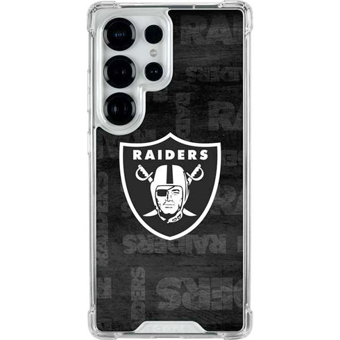 NFL Las Vegas Raiders Black & White Galaxy S25 Ultra Clear Case