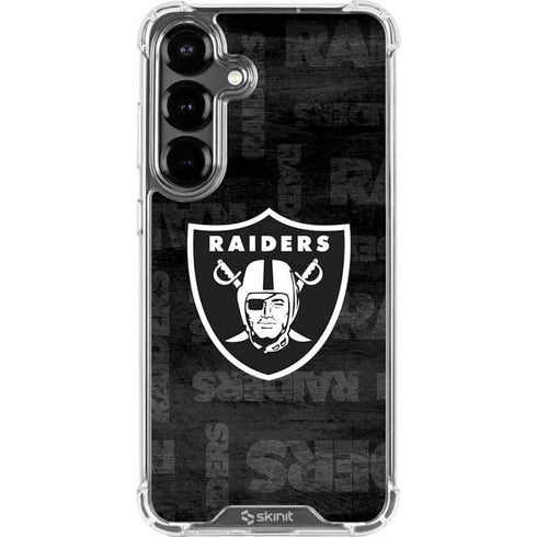 NFL Las Vegas Raiders Black & White Galaxy S26 Clear Case