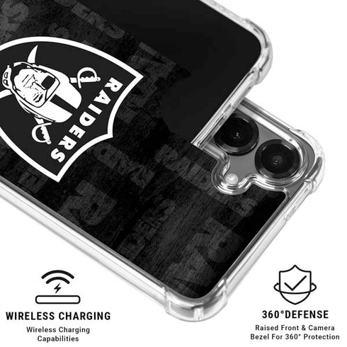NFL Las Vegas Raiders Black & White Galaxy S26 Clear Case