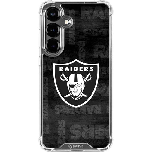 NFL Las Vegas Raiders Black & White Galaxy S26 Plus Clear Case