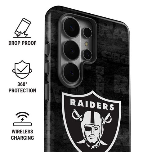 NFL Las Vegas Raiders Black & White Galaxy S26 Ultra Impact Case