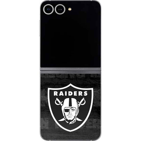 NFL Las Vegas Raiders Black & White Galaxy Z Flip6 Skin