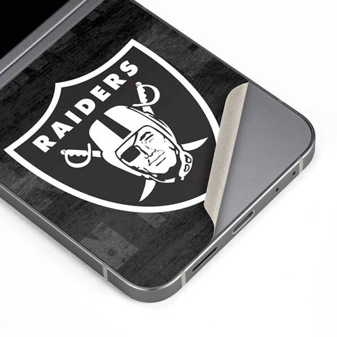 NFL Las Vegas Raiders Black & White Galaxy Z Flip6 Skin