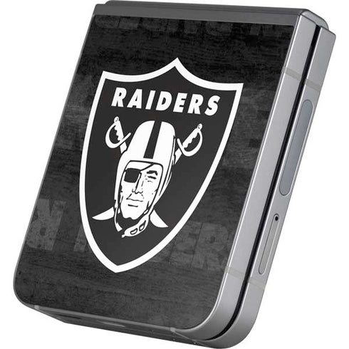NFL Las Vegas Raiders Black & White Galaxy Z Flip6 Skin
