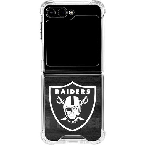 NFL Las Vegas Raiders Black & White Galaxy Z Flip6 Clear Case