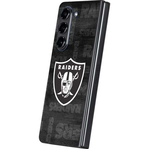 NFL Las Vegas Raiders Black & White Galaxy Z Fold5 5G Skin