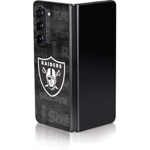 NFL Las Vegas Raiders Black & White Galaxy Z Fold5 5G Skin