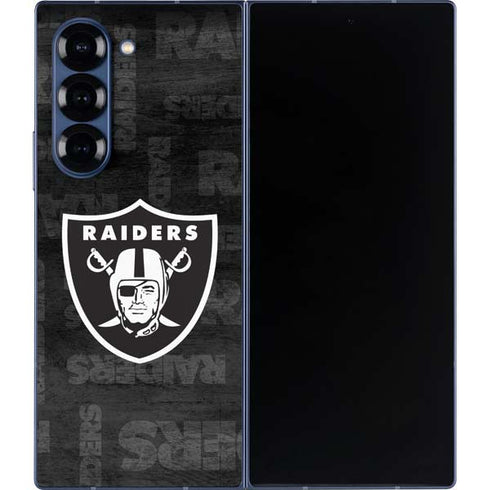 NFL Las Vegas Raiders Black & White Galaxy Z Fold6 Skin