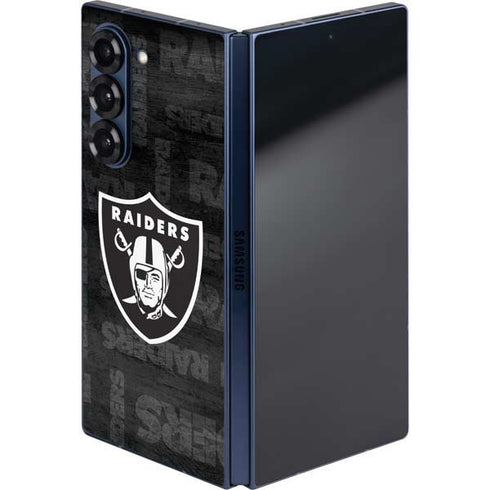 NFL Las Vegas Raiders Black & White Galaxy Z Fold6 Skin