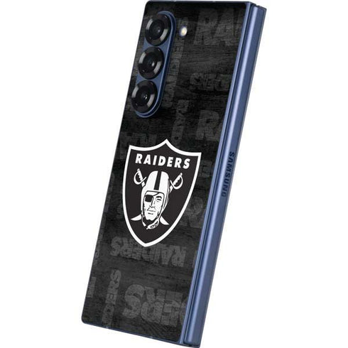 NFL Las Vegas Raiders Black & White Galaxy Z Fold6 Skin