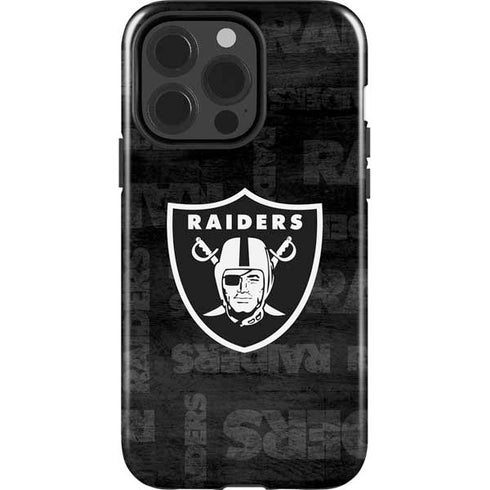 NFL Las Vegas Raiders Black & White iPhone 15 Pro Impact Case