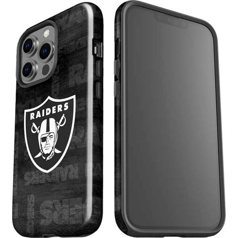 NFL Las Vegas Raiders Black & White iPhone 15 Pro Impact Case