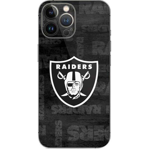 NFL Las Vegas Raiders Black & White iPhone 15 Pro Max Skin