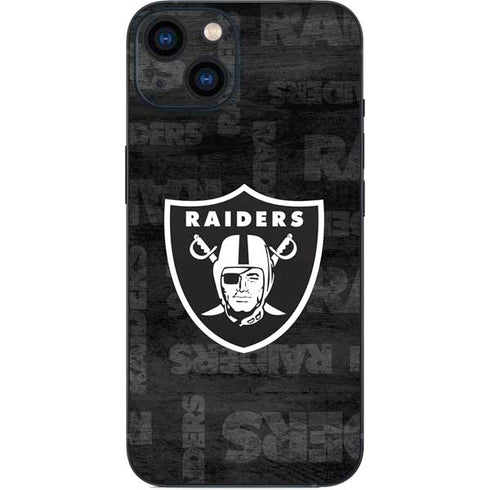 NFL Las Vegas Raiders Black & White iPhone 15 Skin