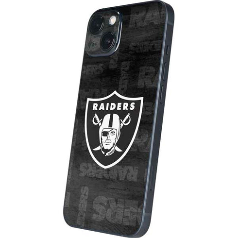 NFL Las Vegas Raiders Black & White iPhone 15 Skin