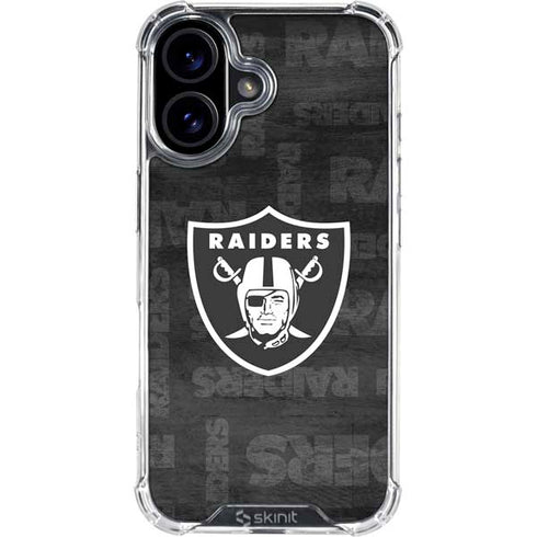 NFL Las Vegas Raiders Black & White iPhone 16 Clear Case