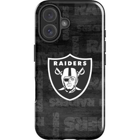 NFL Las Vegas Raiders Black & White iPhone 16 Impact Case