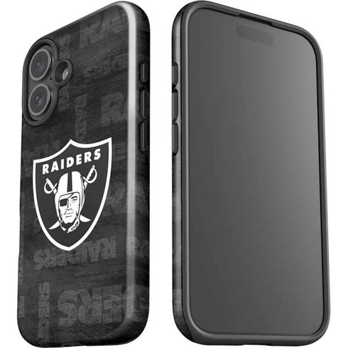 NFL Las Vegas Raiders Black & White iPhone 16 Impact Case