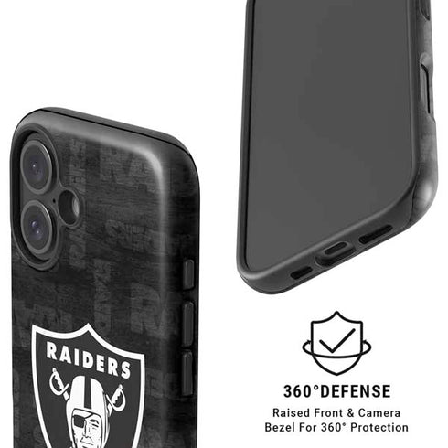 NFL Las Vegas Raiders Black & White iPhone 16 Magsafe Impact Case