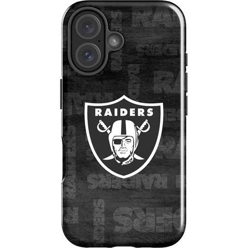 NFL Las Vegas Raiders Black & White iPhone 16 Plus Impact Case