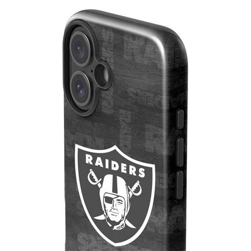NFL Las Vegas Raiders Black & White iPhone 16 Plus Impact Case