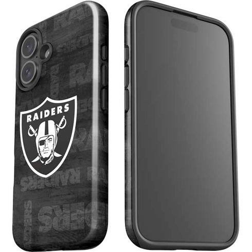 NFL Las Vegas Raiders Black & White iPhone 16 Plus Impact Case