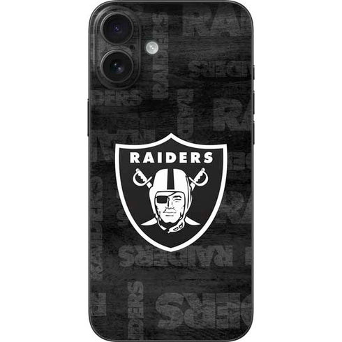 NFL Las Vegas Raiders Black & White iPhone 16 Plus Skin