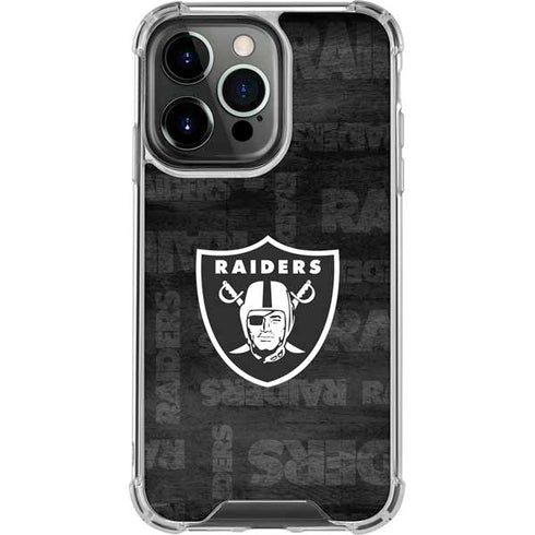 NFL Las Vegas Raiders Black & White iPhone 16 Pro Clear Case