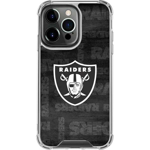 NFL Las Vegas Raiders Black & White iPhone 16 Pro Max Clear Case