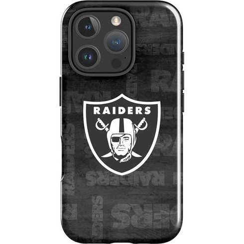 NFL Las Vegas Raiders Black & White iPhone 16 Pro Max Impact Case