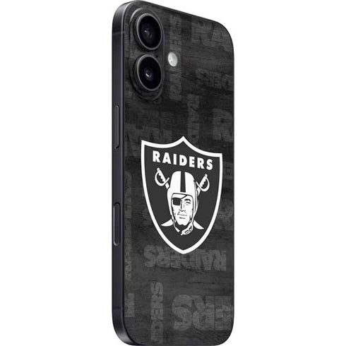 NFL Las Vegas Raiders Black & White iPhone 16 Skin