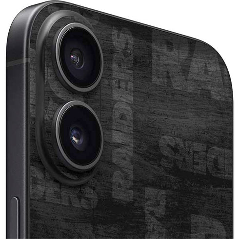 NFL Las Vegas Raiders Black & White iPhone 16 Skin