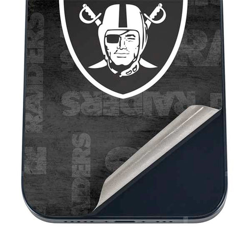 NFL Las Vegas Raiders Black & White iPhone 16 Skin