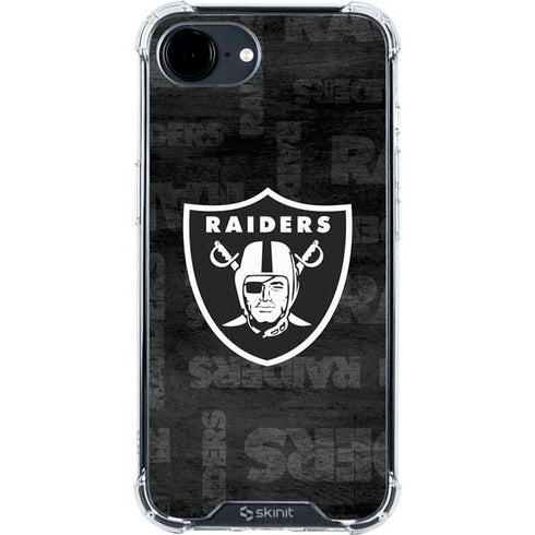 NFL Las Vegas Raiders Black & White iPhone 16e Clear Case