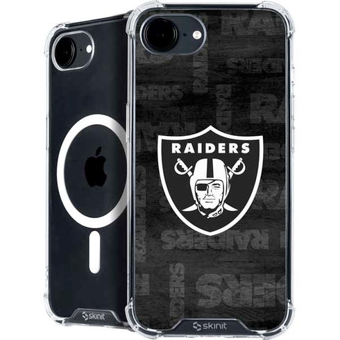 NFL Las Vegas Raiders Black & White iPhone 16e MagSafe Case