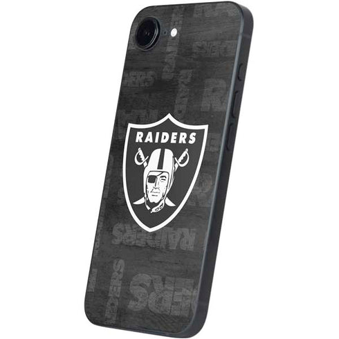 NFL Las Vegas Raiders Black & White iPhone 16e Skin